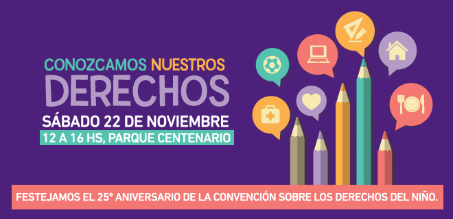 Festejos por los 25 años de la Convención de Derechos del Niño en Parque Centenario